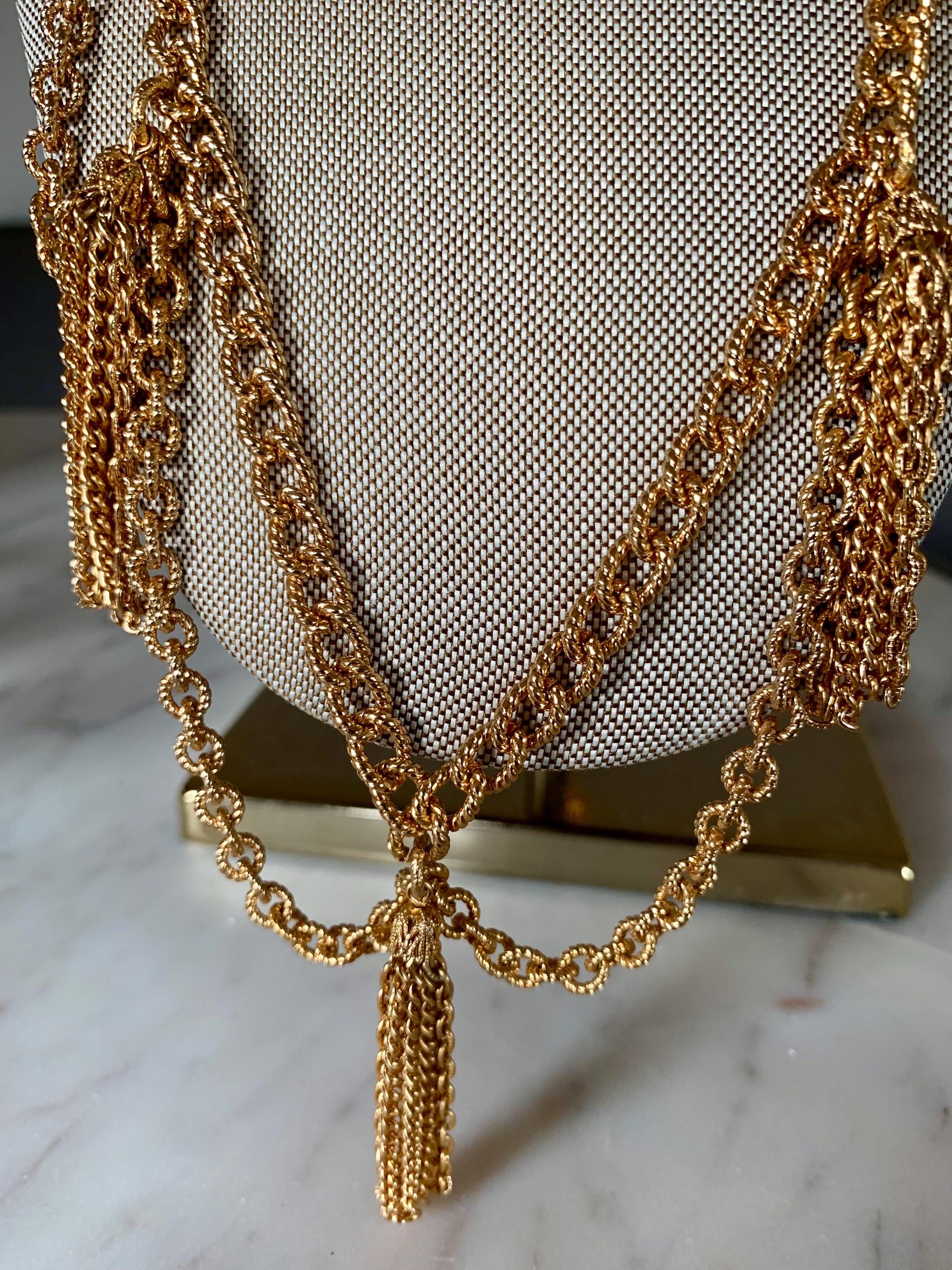 Vintage Napier Bikini Belt or Necklace Multi Tassel 1960 display picture 2