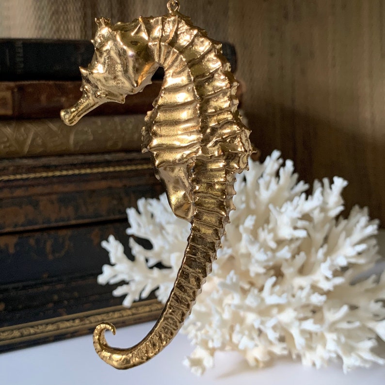 Vintage Gold Dipped Seahorse Pendant on 24 Gold Chain