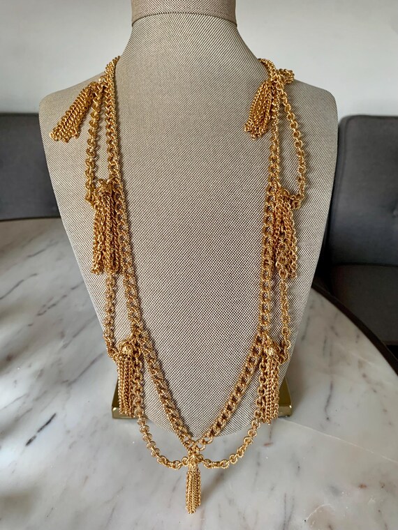 Vintage Napier Bikini Belt or Necklace Multi Tassel 1960 display picture 1