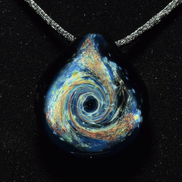 Black Hole Galaxy Pendant - Blown Glass Art