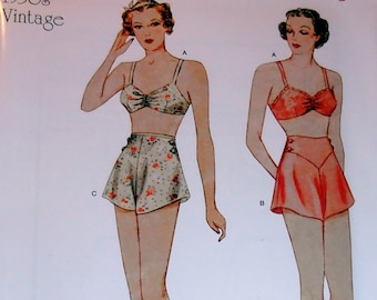 Patrón de Brassiere y Bragas, Patrón Vintage Inspirado en la década de 1930, Patrón de sujetador, Simplicidad 0828/8510, Tamaño 4-20, ropa de 1930, Ropa interior