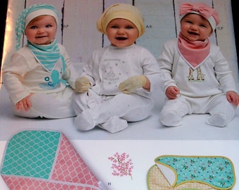 Baby Accessories pattern, Simplicity 8537/0853, Swaddle blanket, Booties, Baby hat pattern, One size fits all,  Epsteam