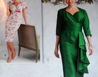Patrón de vestido, simplicidad 0842/8534 patrón, vestido mod, tamaño 6 - 22, vestido de tamaño más, cariño, patrón de costura Chic, vestido de misses, Epsteam,