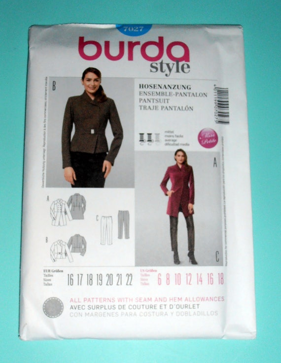 Etsy Mesdames Veste Burda De 7027 Tailleur Pantalon Patron T0Tq1U
