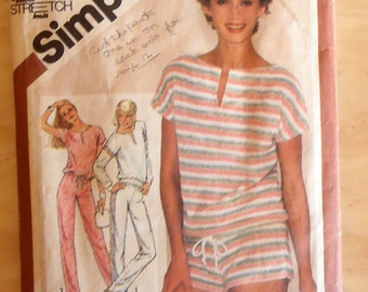 Shorts pattern, Pant Suit, Romper, Simplicity 9890, Top and pants Pattern, Retro pattern, size 12-14-16, 1980 pattern, Miss pattern, Epsteam