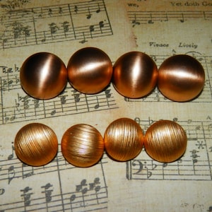 Gold Buttons, Small Buttons, Vintage shank buttons, set of 8