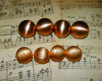 Gold Buttons, Small Buttons, Vintage shank buttons, set of 8