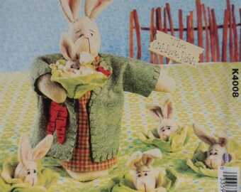 Rabbit Decor sewing pattern, Kwik Sew 4008 Craft pattern, Bunny pattern, Easter crafts, Holiday, Cheryl Haynes pattern, Gift Craft Epsteam