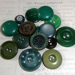 Gemengde knoppen, groene knoppen, groene Plastic knoppen, schacht knoppen, Vintage groene knop, leveringen. Naaien, breien, versiering, Epsteam