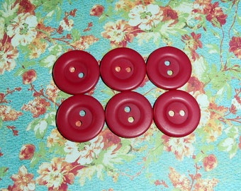 Vintage Supplies, Pink Buttons, Hot Pink buttons, Vintage Buttons, Quilting, knitting, Sewing supplies, Set of 6, Epsteam