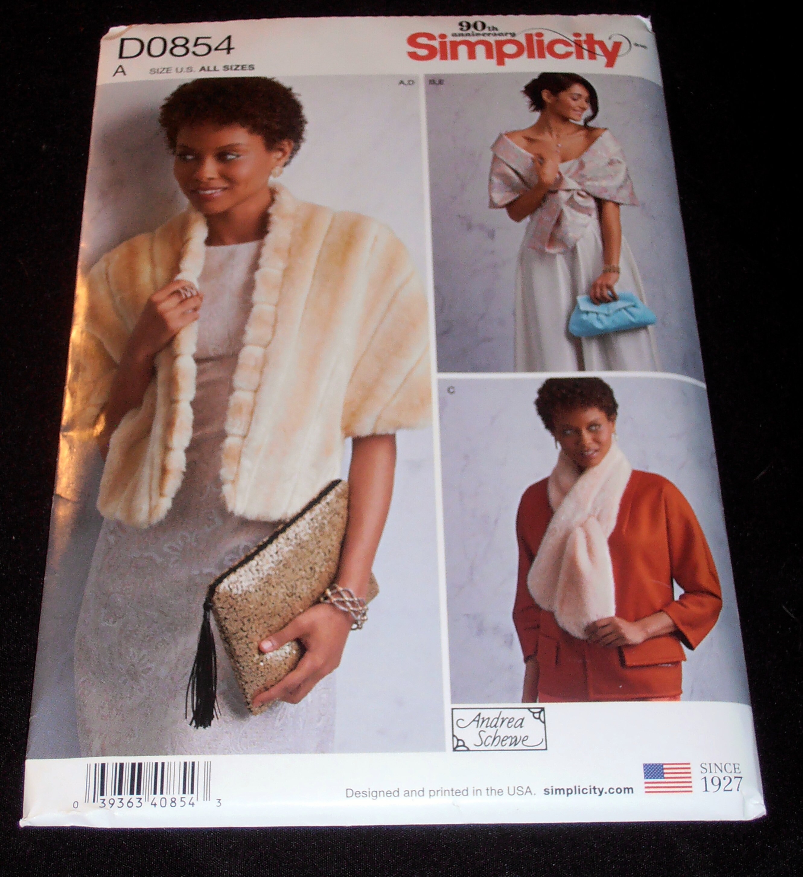 Fur Shawl, Stole, Wrap Pattern, Simplicity 0854/8530 Sewing