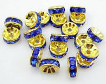 Gold Plated Bead, Spacer, 8mm, Jewelry Making Supplies, Set of 20, Beads, Crafting supplies, Necklace, Epsteam