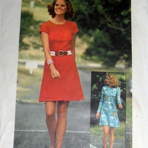 Jiffy Short Dress Pattern, Simplicity 6961 pattern, Sewing Pattern, size 8, Bust 31 1/2, OOP Boho Dress, Hippie clothing, Epsteam