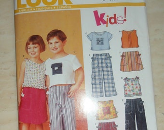 Childrens Clothing Pattern, New Look 6282 Sewing pattern, Girls clothing,  size 3-8, Top, Skirt, and Pants, Kids Pattern  Epsteam,