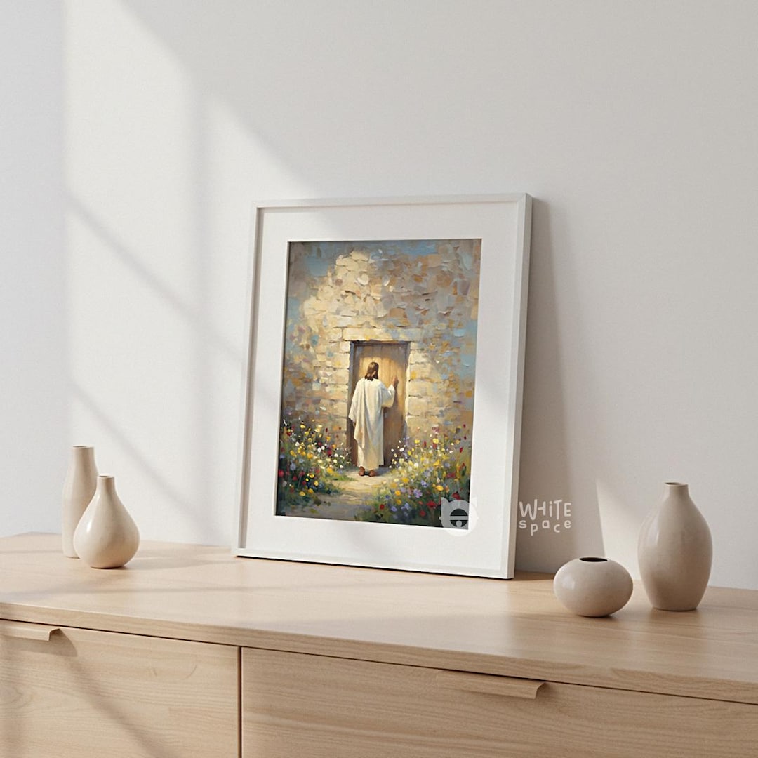 Jesus Knocking the Door Wall Art Print: Christian Decor (digital ...