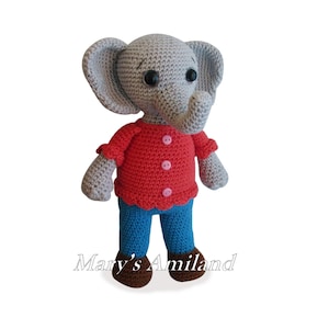 Gwendy Elephant the Ami - Amigurumi crochet pattern / schema uncinetto - Digital Download