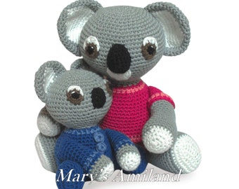Mama und Baby Koalas The Amis – Amigurumi Häkelanleitung – Digitaler Download