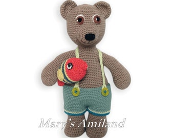 Johnny Bear the Ami - Amigurumi crochet pattern - Digital Download