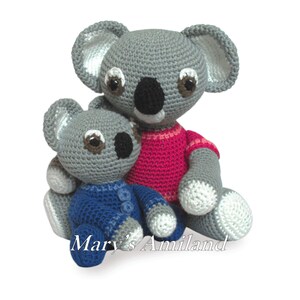 Mom and Baby Koalas The Amis - Amigurumi Crochet Pattern - Digital Download