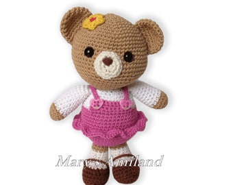 Carm Girl Bear the Ami - Amigurumi crochet pattern - Digital Download