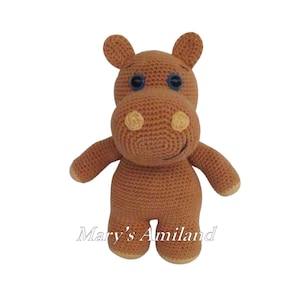 Archie Hippo the Ami - Amigurumi crochet pattern / schema uncinetto - Digital Download