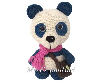 Winston Panda l'Ami - Modèle de crochet Amigurumi - Téléchargement numérique