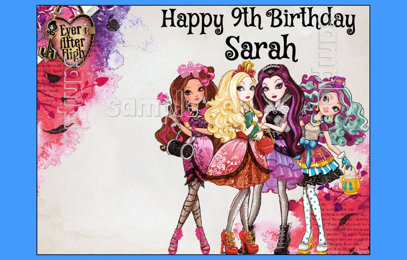 Ever After High Edible Cake Topper Decoration Party Birthday Etsy