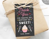 Editable Cupcake Favor Tag Template, Baking Birthday Thank You Tags, Kids Cooking Decorating Party, Little Chef Tags, Girl Birthday Decor