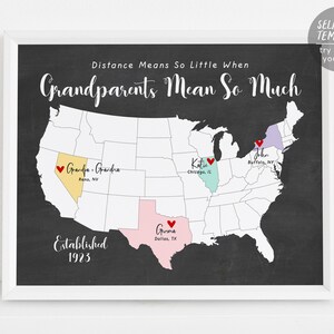 Modèle modifiable de cadeau de grands-parents interurbains, cadeau de Noël de petits-enfants petits-enfants à grand-père grand-père grand-mère grand-mère