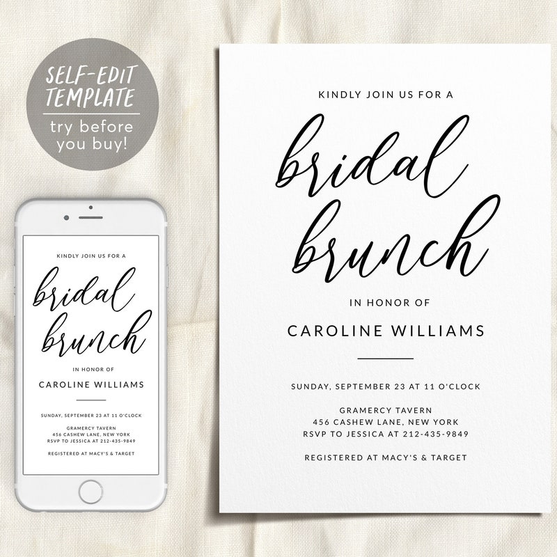 Black White Invite - Etsy