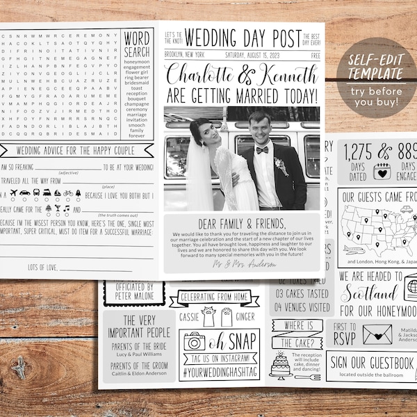 Wedding Guest Award Templates - Etsy