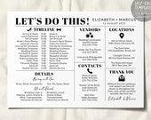 Editable Wedding Day Timeline Bridal Party Itinerary Template, Details for Bridesmaid and Groomsmen Schedule, Minimalist Wedding Timeline