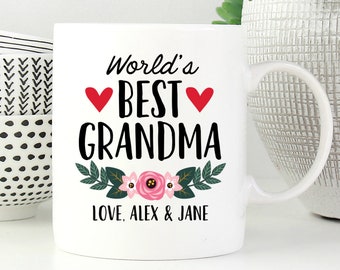 World's Best Grandma, Personalized Grandma Mug, World's No1 Grandma, Worlds Best Grandma, Grandma Birthday, Gift for Grandmother