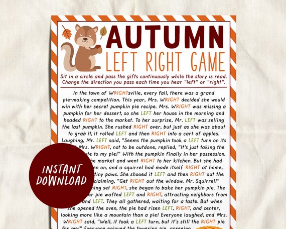 The Christmas left right game (w/printable story) - It's Always Autumn