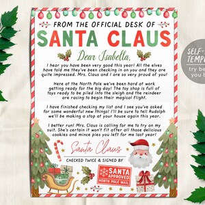 Santa Claus Letter Editable Template