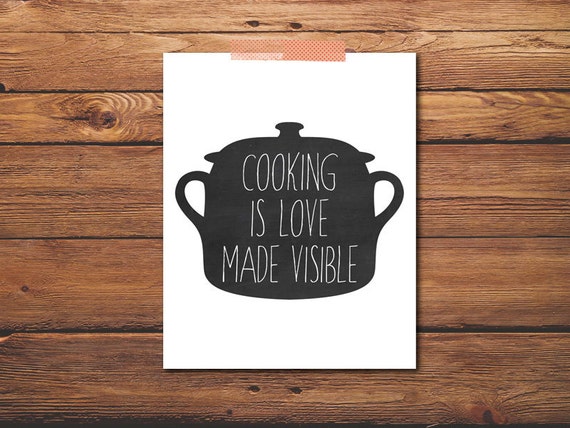 items similar to printable kitchen poster cooking is