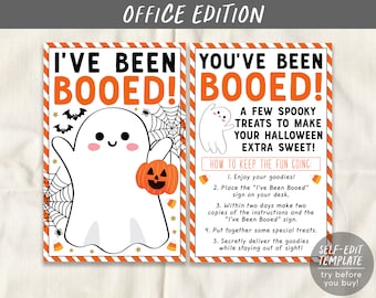 I&#39;ve Been Booed Coworker Game Editable Template, You&#39;ve Been Booed Work, Halloween Office Tradition Sign Instructions, Gifts For Co Workers