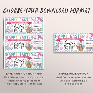 Easter Egg Hunt Ticket Editable Template, Surprise Easter Egg Hunt Gift ...