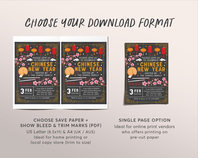 chinese new year party invitation template