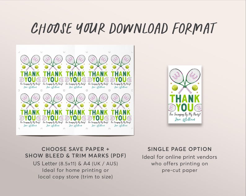 Tennis Birthday Party Favor Tags Editable Template, Boy Tennis Party ...