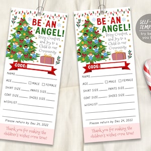 Christmas Giving Tree Gift Tag Editable Template, Donation Slip With ...
