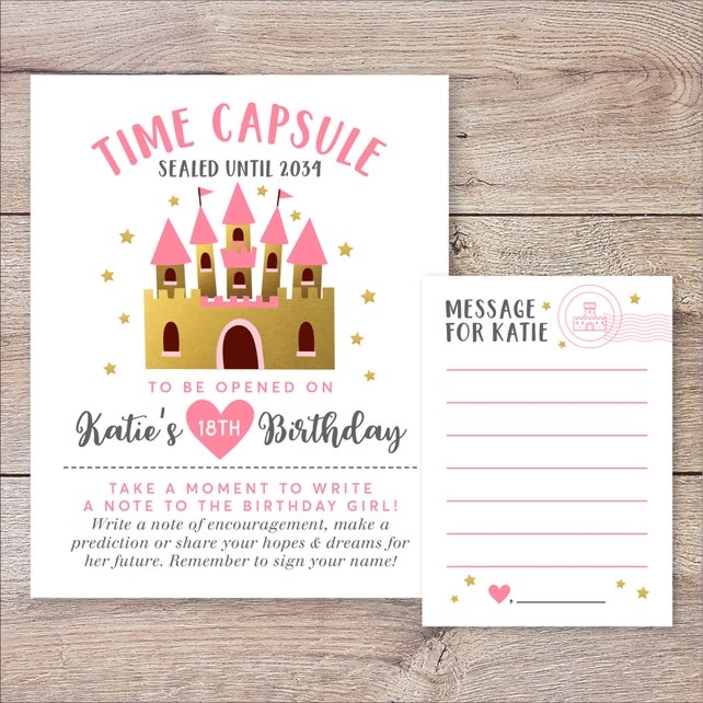 Princess Time Capsule First Birthday Girl Time Capsule Sign Baby