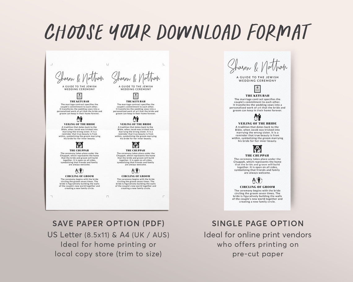 Editable Jewish Minimalist Wedding Program Template Jewish Etsy Editable Jewish Minimalist Wedding Program Template Jewish Etsy
