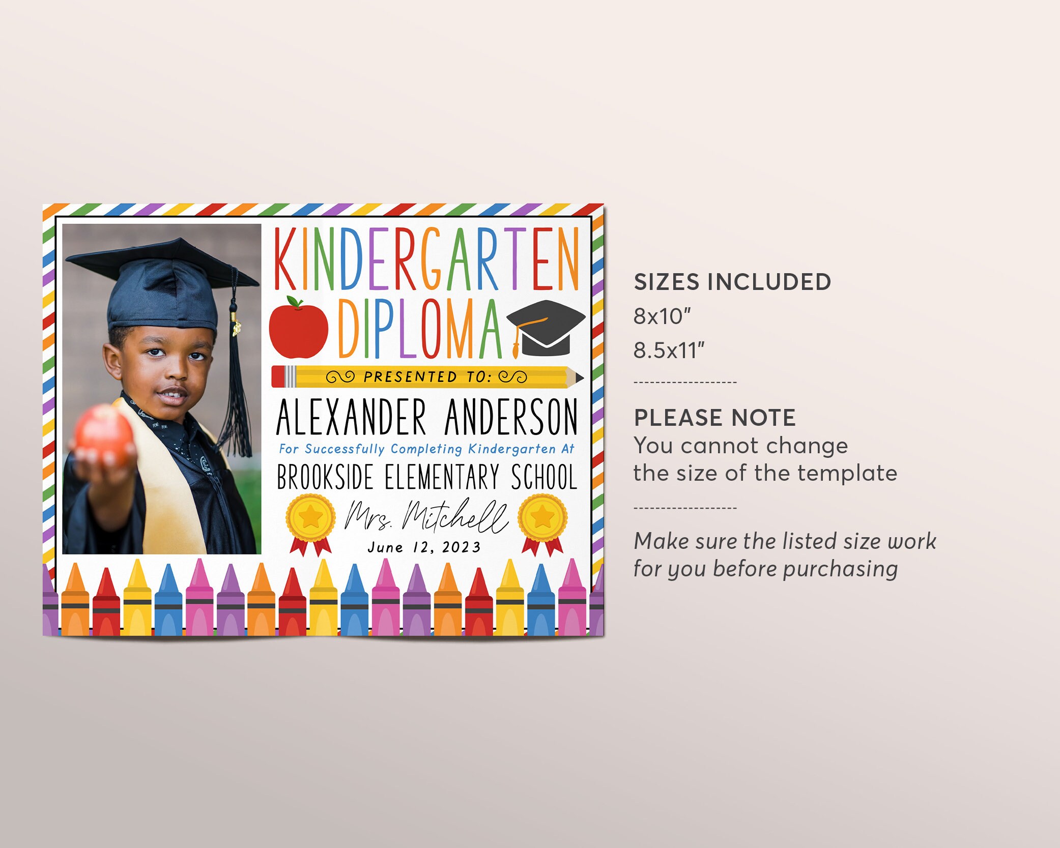 JAPBOR Kindergarten Graduation Certificates For Kids - 30PCS Kindergarten Diploma Certificate Paper, Preschool Awards Diploma Of