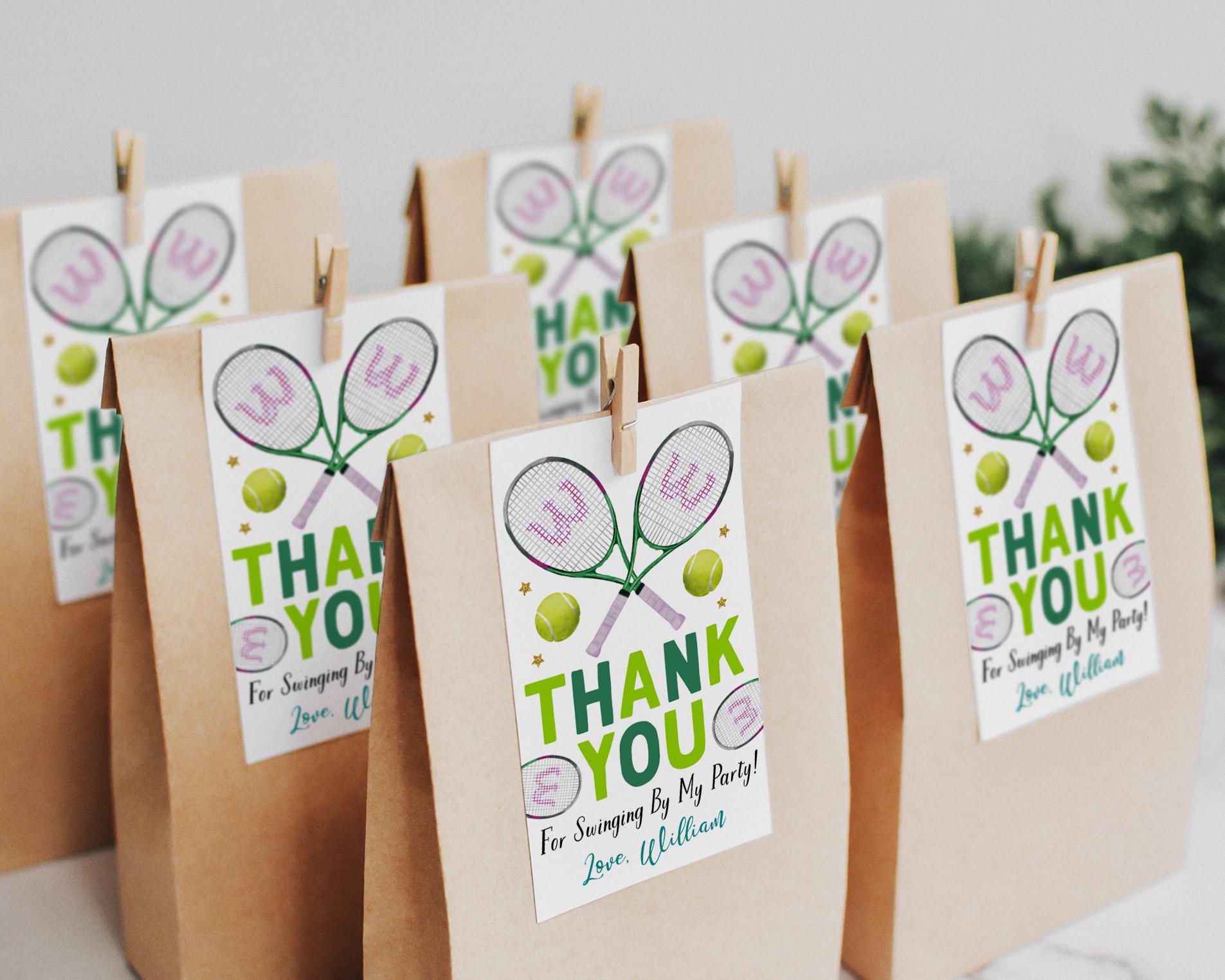 Tennis Birthday Party Favor Tags Editable Template, Boy Tennis Party ...