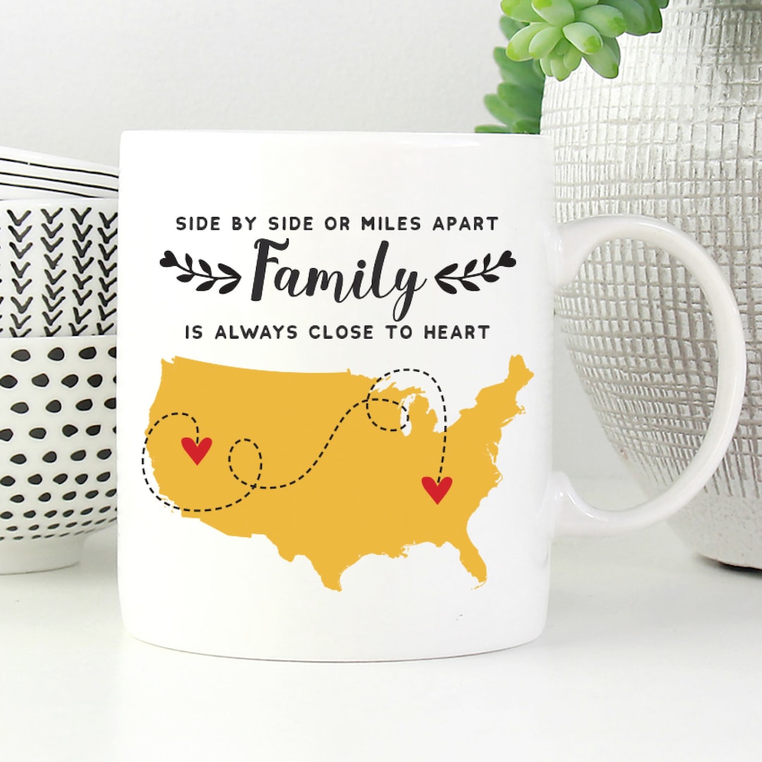 Long Distance Family Mug, Long Distance Mug for Mother, Moving Mug for ...