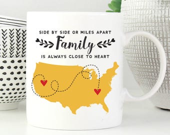 Long Distance Family Mug, Long Distance Mug For Mother, Moving Mug For Daughter, Long Distance Gif, Moving Gift, Gift For Mom, Moving Mug