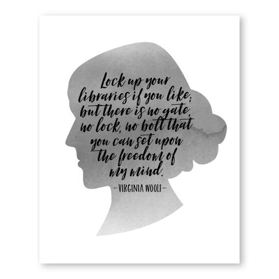 Lock Up Your Libraries Virginia Woolf Print Book Lover Gift | Etsy