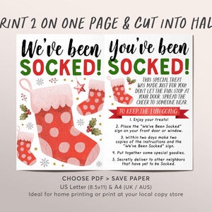 We've Been Socked Game Editable Template, Christmas Stocking You've ...