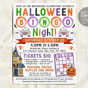 Halloween Bingo Night Fundraiser Flyer Editable Template